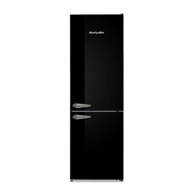 Montpellier MAB386K Retro No Frost Fridge Freezer in Black