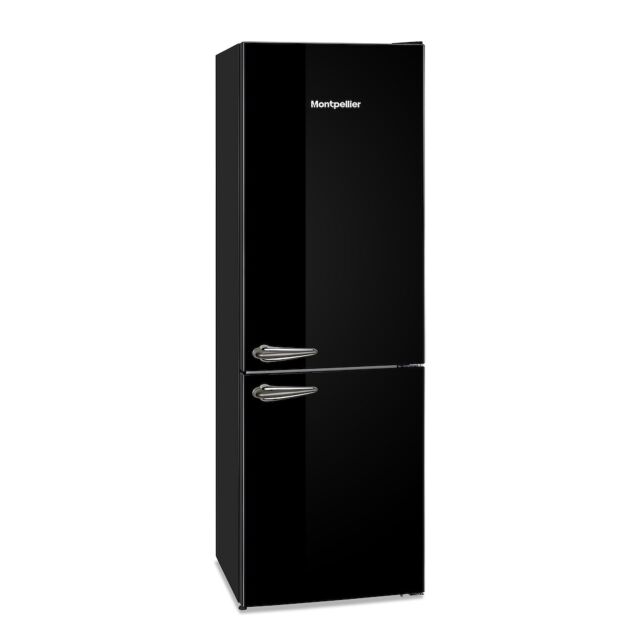 Montpellier MAB386K Retro No Frost Fridge Freezer in Black