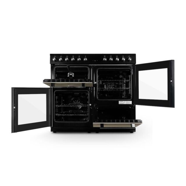 Montpellier MDFRC100K 100cm Dual Fuel Range Cooker In Black