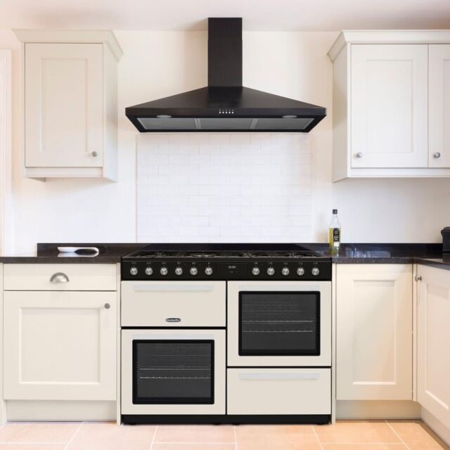 Montpellier MDFRC100K 100cm Dual Fuel Range Cooker In Black