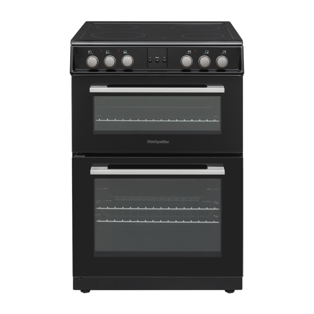Montpellier MDOC60FK 60cm Double Ceramic Cooker in Black
