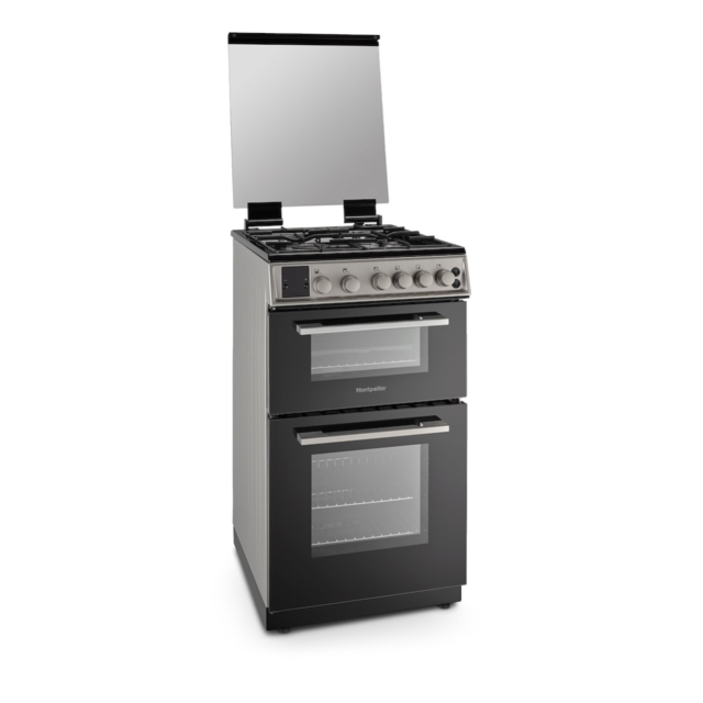 Montpellier MDOG50LS 50cm Double Gas Cooker in Silver
