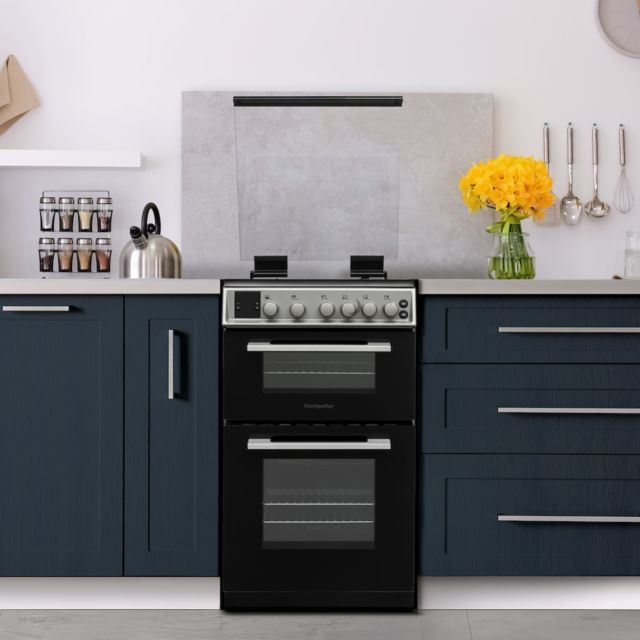 Montpellier MDOG50LS 50cm Double Gas Cooker in Silver