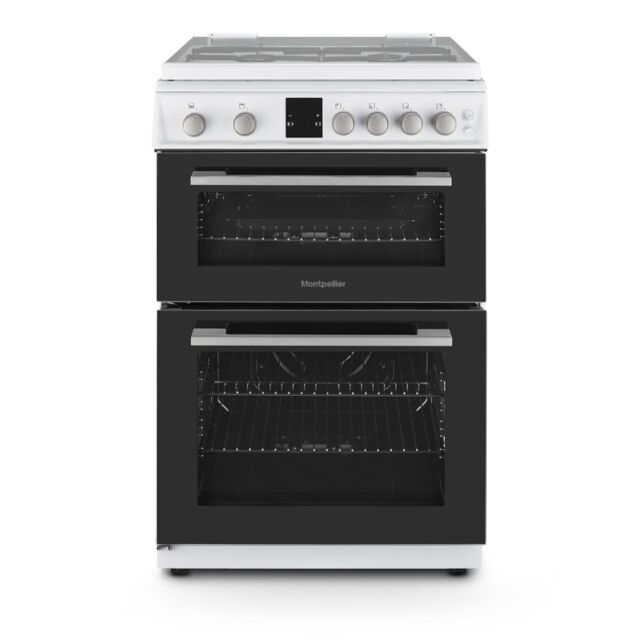 Montpellier MDOG60LW 60cm Double Gas Cooker in White