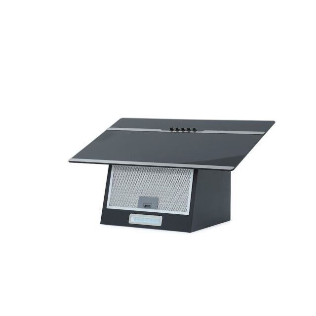 Montpellier MHD650BK 60cm Slanted Black Glass Hood