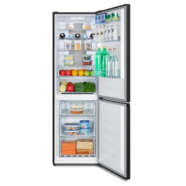 Teknix FFH1865BIX 60cm 70/30 Fridge Freezer Total No Frost with Metal Tech Cooling - Black Steel