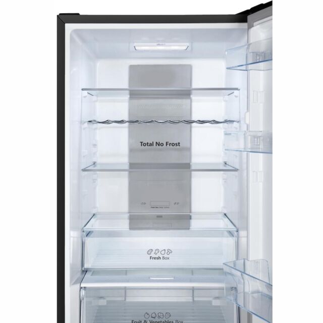 Teknix FFH1865BIX 60cm 70/30 Fridge Freezer Total No Frost with Metal Tech Cooling - Black Steel