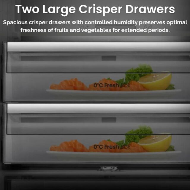 Teknix FFH1865BIX 60cm 70/30 Fridge Freezer Total No Frost with Metal Tech Cooling - Black Steel