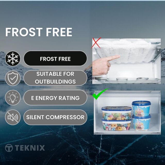 Teknix TFF1715B 171cm Tall Freezer Total No Frost - Black