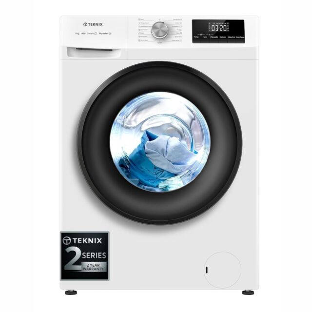 Teknix TK2W814HW 8kg Washing Machine with 1400rpm Spin - White