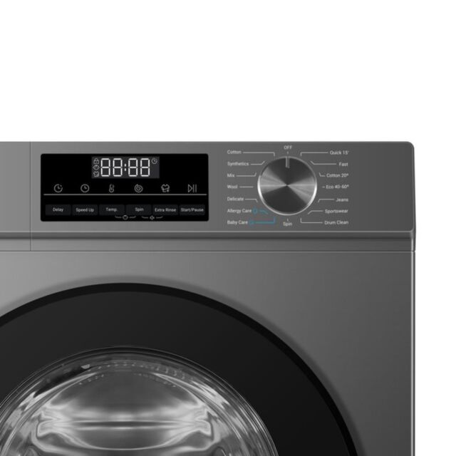 Teknix TK3W1014XS 3 Series 10kg Washing Machine with 1400rpm Spin - Graphite