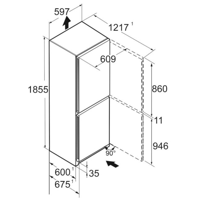 Liebherr CNd5204 Freestanding Fridge Freezer with EasyFresh and NoFrost
