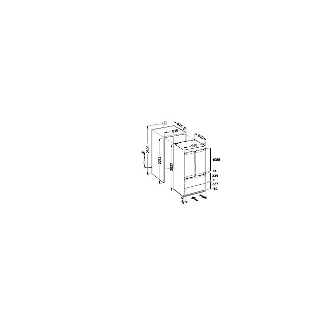 Liebherr ECBN6256 471L Integrated American Fridge Freezer