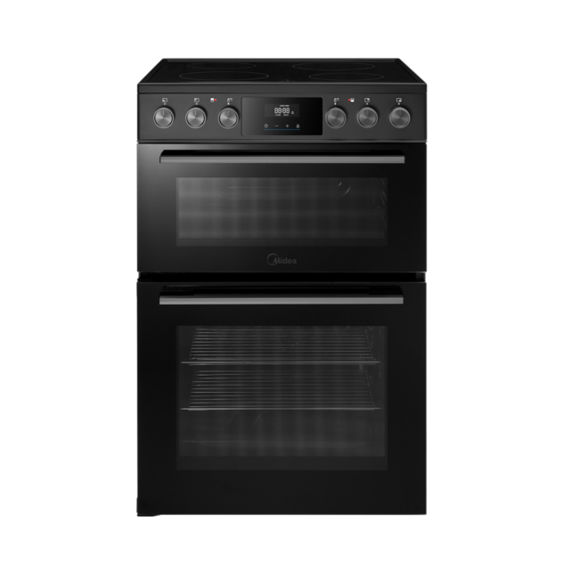 Midea MFO24EME4R118-BK 60cm Double Oven FS Cooker with Ceramic Hob - Black - AA Rated