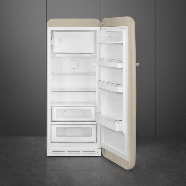 Smeg FAB28RDPP5 60cm 50s Style Right Hand Hinge Fridge with Icebox, Perfectly Pale