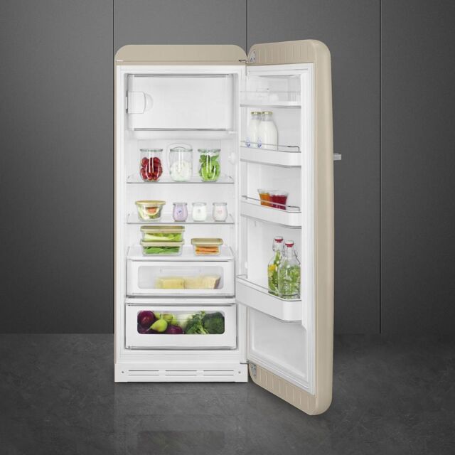 Smeg FAB28RDPP5 60cm 50s Style Right Hand Hinge Fridge with Icebox, Perfectly Pale