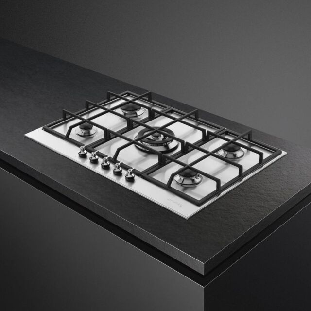 Smeg PX375 73cm Classic Gas Hob, Stainless Steel