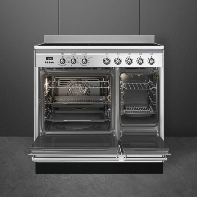 Smeg SUK92CMX9 90cm Concert Electric Range Cooker, Stainless Steel
