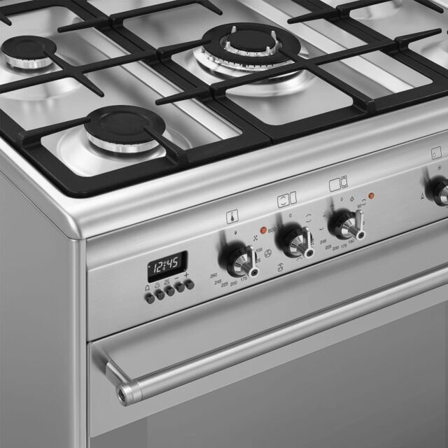 Smeg SUK92MX9-1 90cm Concert Dual Fuel Range Cooker, Stainless Steel