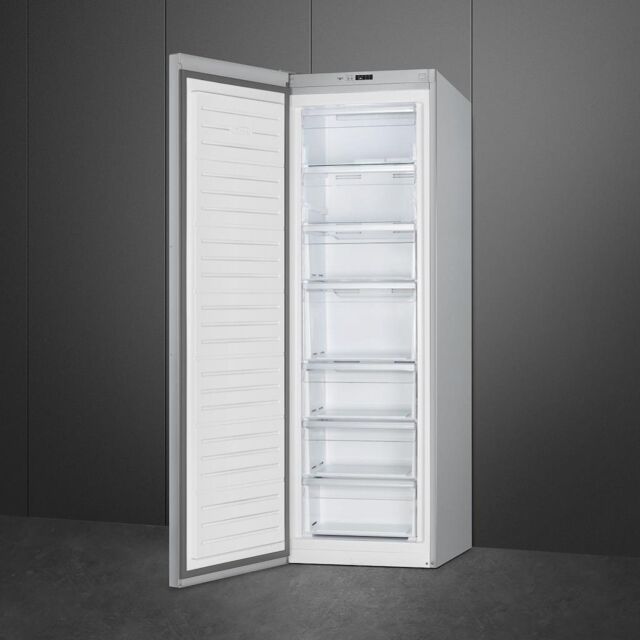 Smeg UKFF18EN2HX 60cm Freestanding No Frost Freezer, Stainless Steel