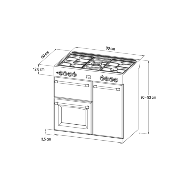 Stoves ST RICH DX S900DF CB Pmu 90cm Dual Fuel Range Cooker