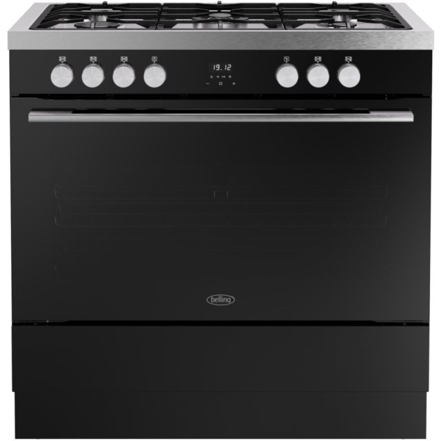 Belling RCA VISION SGL 90DF 90cm Dual Fuel Range Cooker - Black & Silver Steel