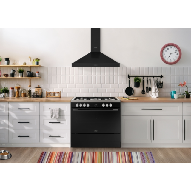 Belling RCA VISION SGL 90DF 90cm Dual Fuel Range Cooker - Black & Silver Steel