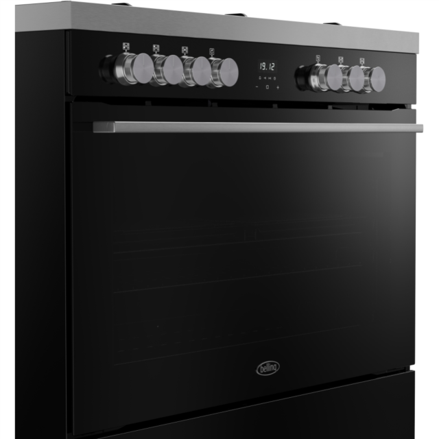 Belling RCA VISION SGL 90DF 90cm Dual Fuel Range Cooker - Black & Silver Steel
