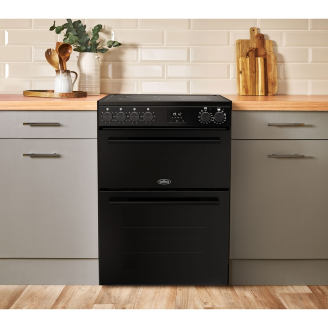 Belling FSA VISION 60Ei 60cm Electric Induction Cooker with Double Oven - Black