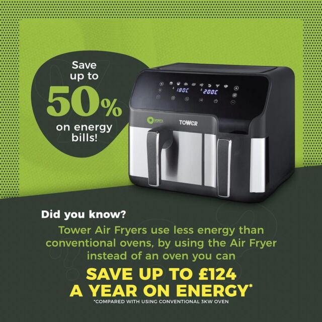 Tower T17099 Eco Duo Air Fryer Grey Digital 5.2L + 3.3L