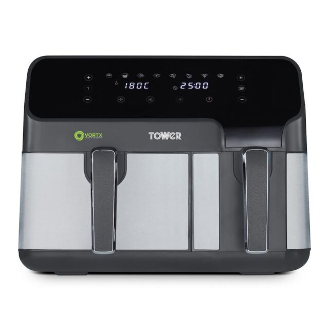 Tower T17099 Eco Duo Air Fryer Grey Digital 5.2L + 3.3L