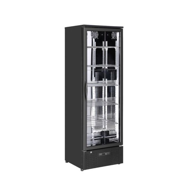 Sterling Pro Green SP110-BK Black Single Door Upright Bottle Cooler 293 Litres
