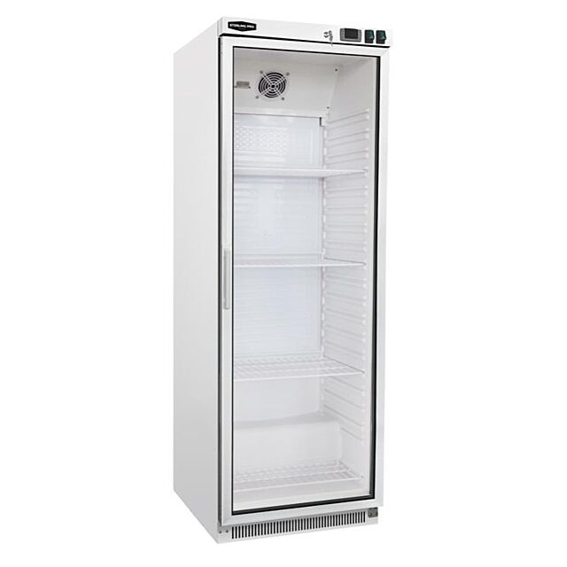 Sterling Pro Cobus SPF400G Single Door White Glass Door Upright Freezer 360 Litres